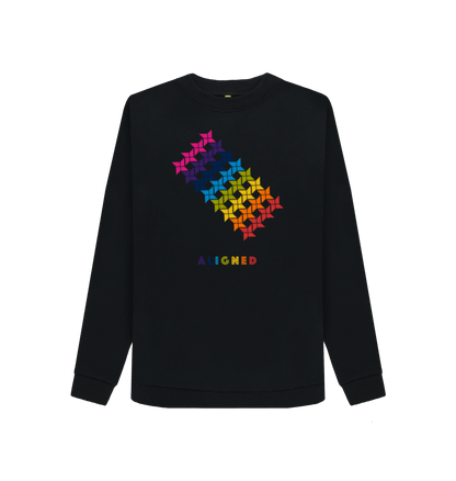 Black Printed Sweater Front