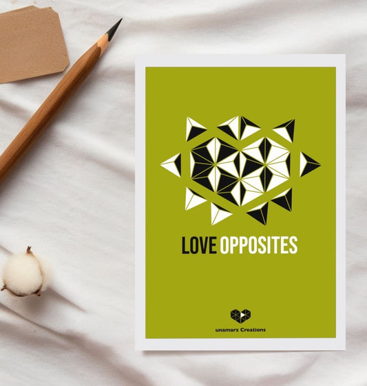Love Opposites Postcard - Green