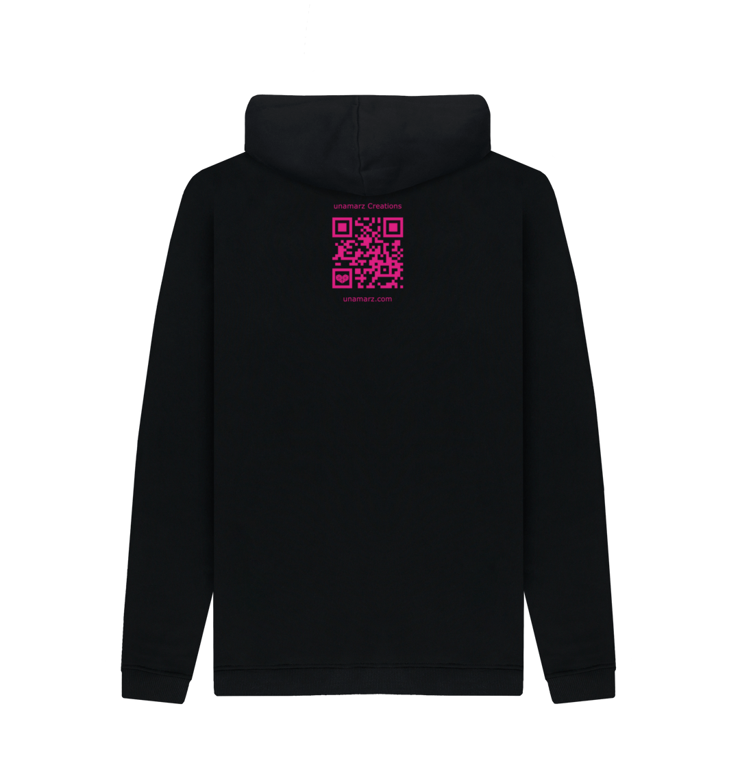 Black Printed Hoody Back