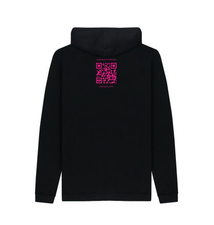 Black Printed Hoody Back