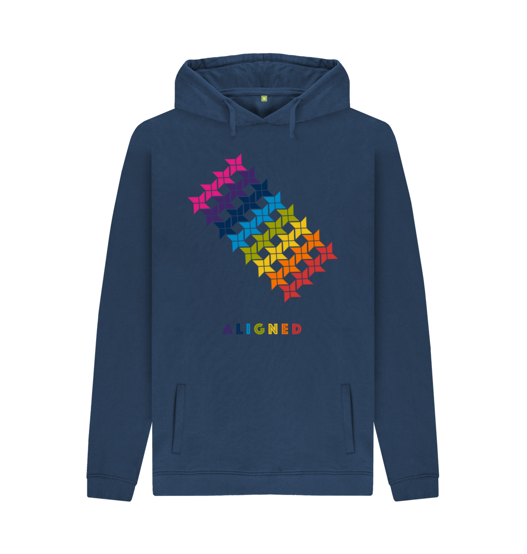 Navy Printed Hoody Front