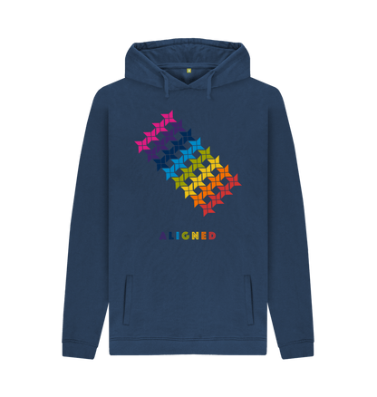 Navy Printed Hoody Front