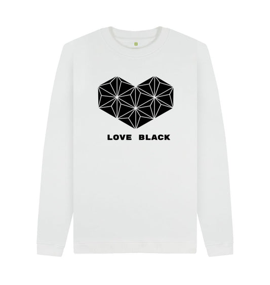 White Love Black, Love White - Men's Crew Neck Sweater