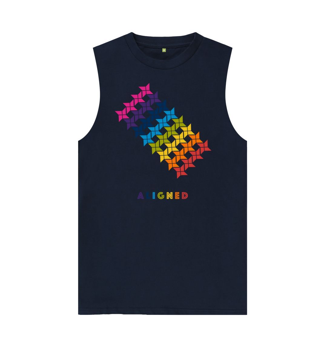 Navy Blue Aligned - Men's Organic Cotton Vest