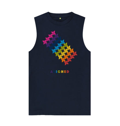 Navy Blue Aligned - Men's Organic Cotton Vest