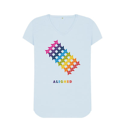 Sky Blue Aligned - Women's V-Neck T-shirt