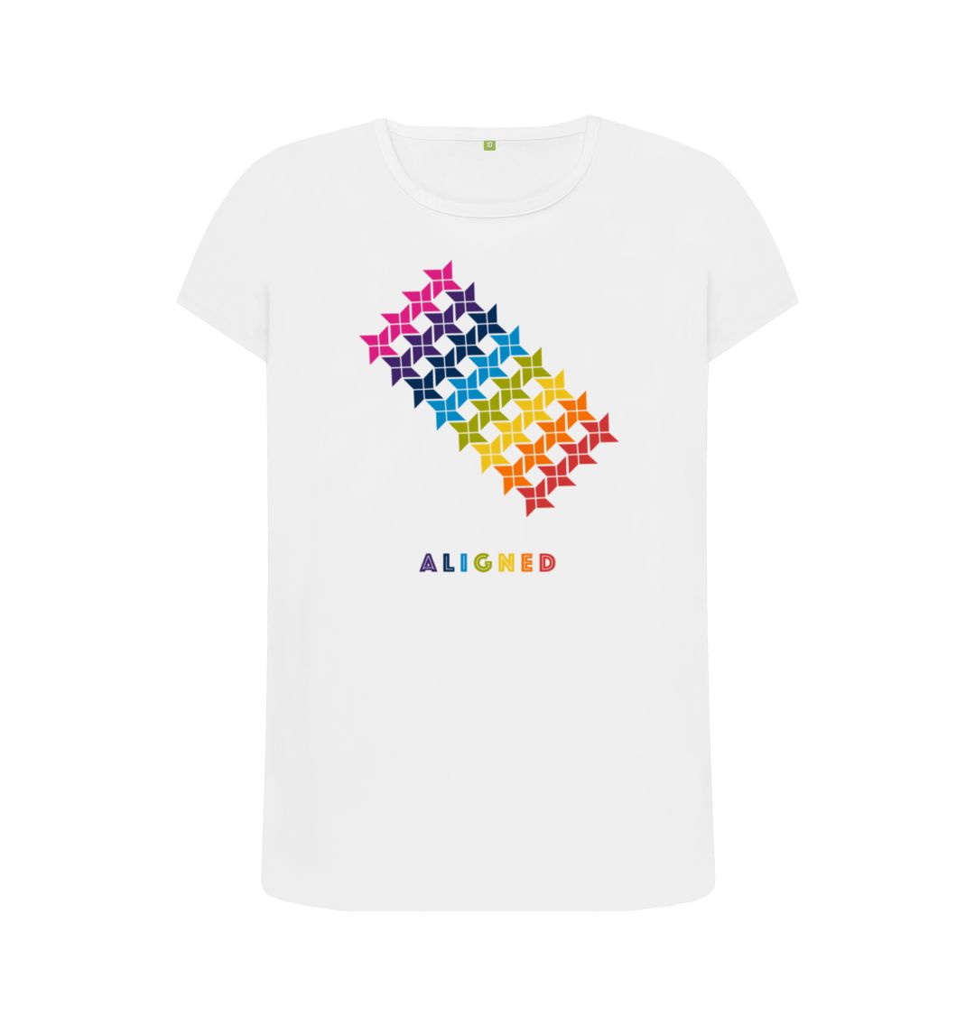 White Aligned - Women's Crew Neck T-shirt