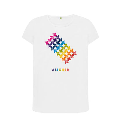White Aligned - Women's Crew Neck T-shirt