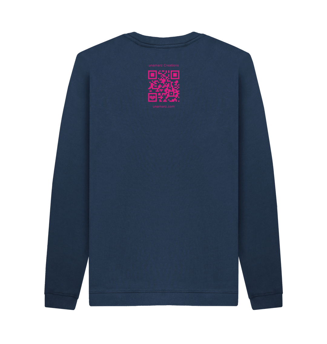 Navy Blue Printed Sweater Back