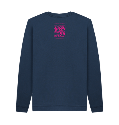 Navy Blue Printed Sweater Back