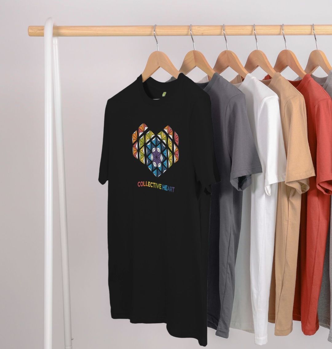 Collective Heart Men T-shirt - Rainbow Black